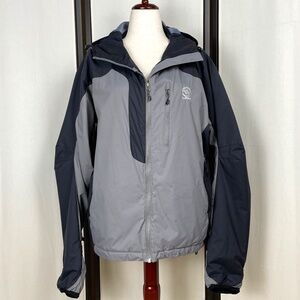 Loki Snowboarding Skiing Jacket Gray Black Convertible Cuff Face Shield Size M